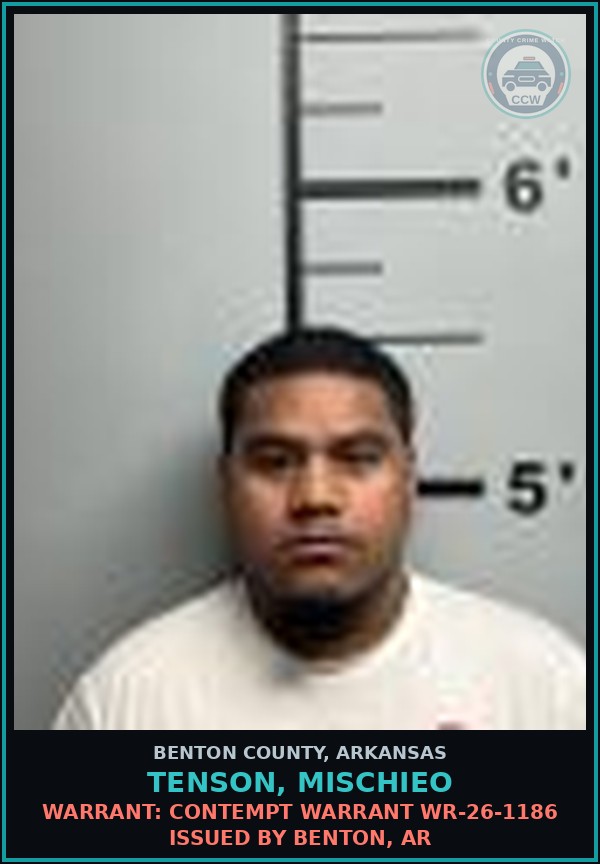 Booking mugshot of Tenson, Mischieo in Benton County