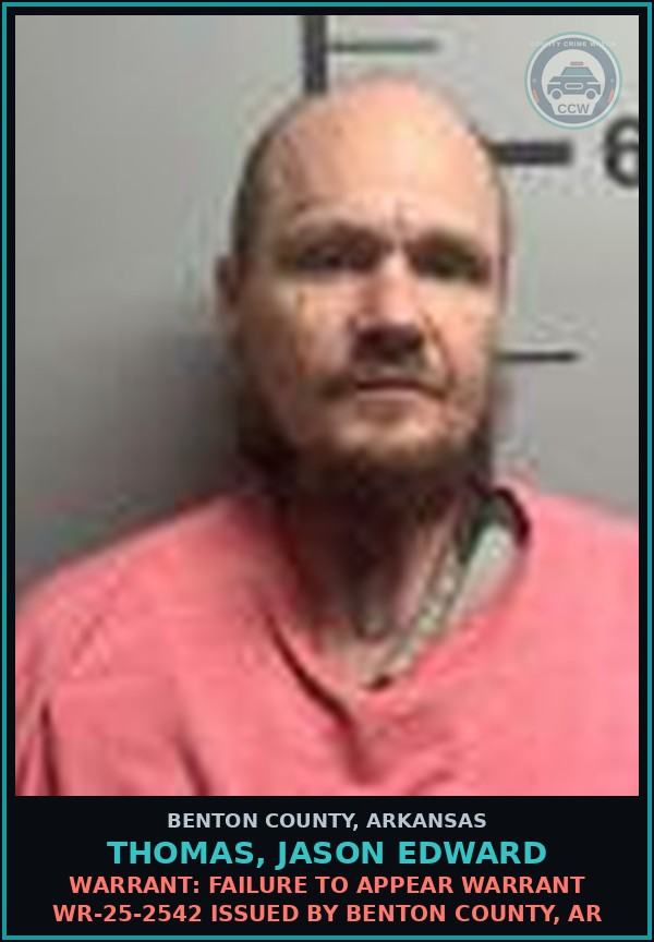 Booking mugshot of Thomas, Jason Edward in Benton County
