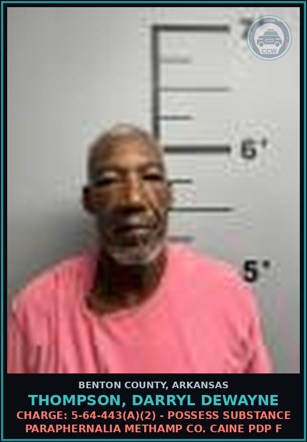 Booking mugshot of Thompson, Darryl Dewayne in Benton County