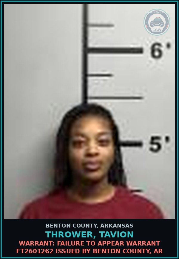 Booking mugshot of Thrower, Tavion in Benton County