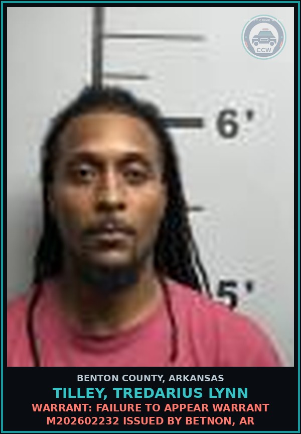 Booking mugshot of Tilley, Tredarius Lynn in Benton County