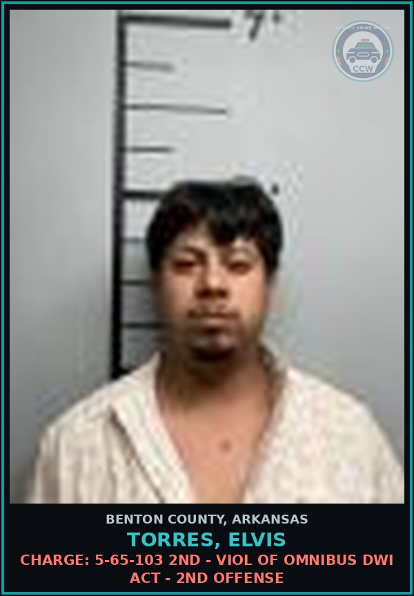 Booking mugshot of Torres, Elvis in Benton County