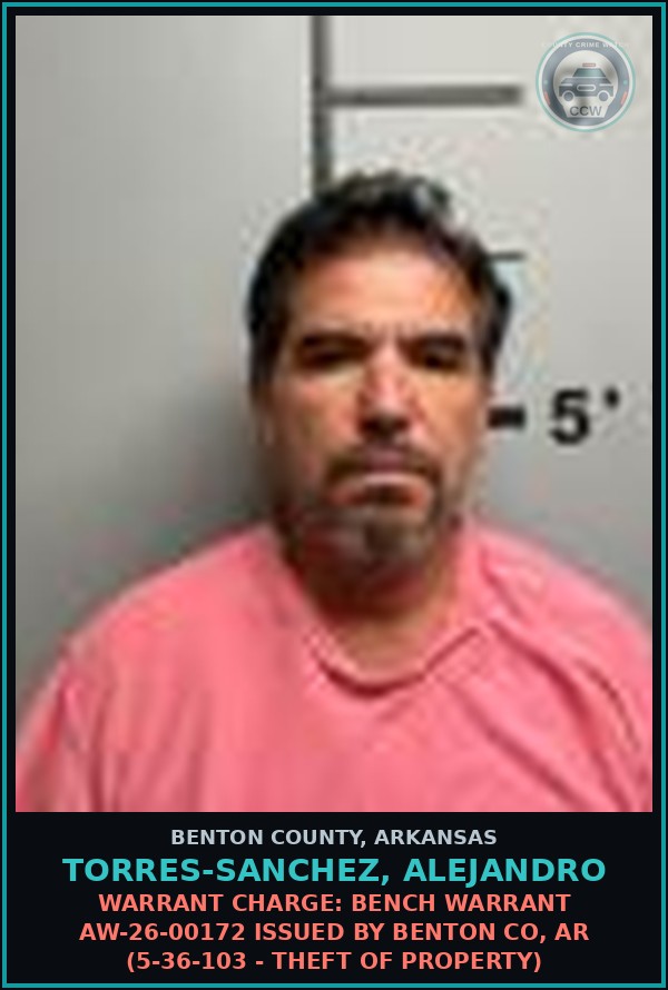 Booking mugshot of Torres-Sanchez, Alejandro in Benton County