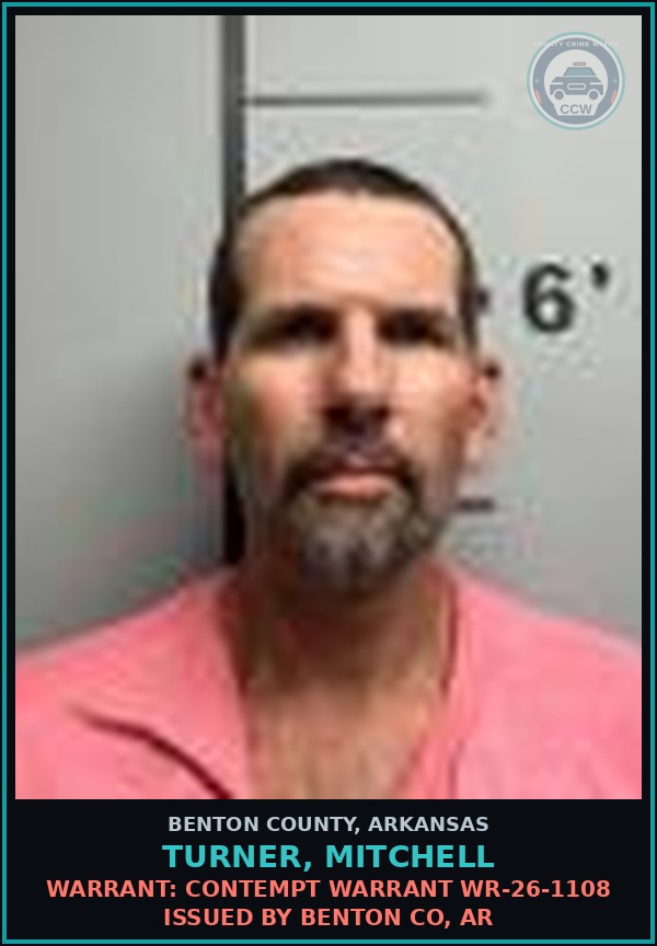 Booking mugshot of Turner, Mitchell in Benton County