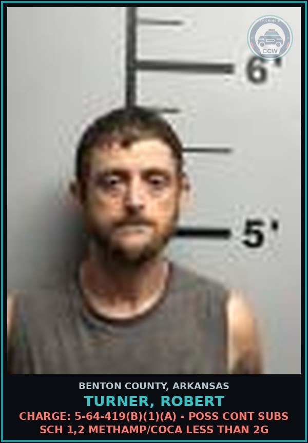 Booking mugshot of Turner, Robert in Benton County