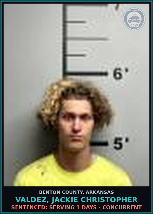 Booking mugshot of Valdez, Jackie Christopher in Benton County