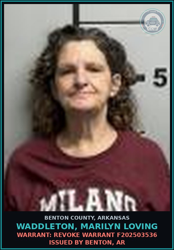 Booking mugshot of Waddleton, Marilyn Loving in Benton County