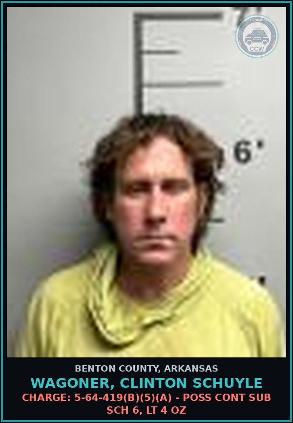 Booking mugshot of Wagoner, Clinton Schuyle in Benton County