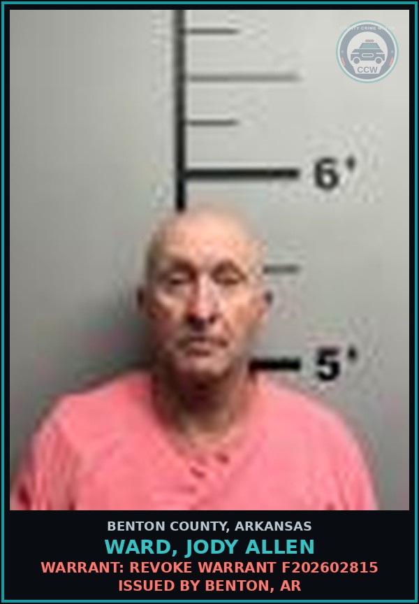Booking mugshot of Ward, Jody Allen in Benton County
