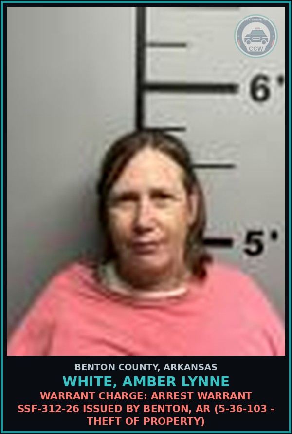 Booking mugshot of White, Amber Lynne in Benton County