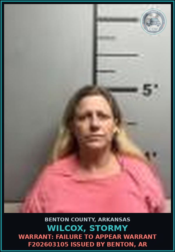Booking mugshot of Wilcox, Stormy in Benton County
