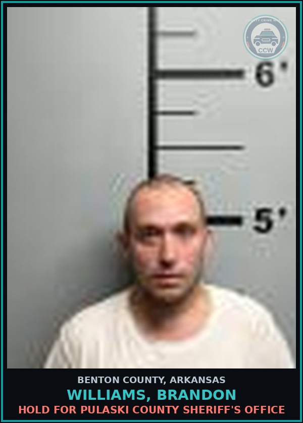 Booking mugshot of Williams, Brandon in Benton County