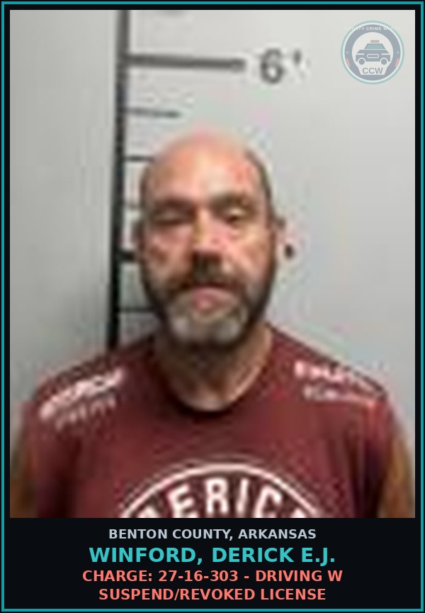 Booking mugshot of Winford, Derick E.J. in Benton County