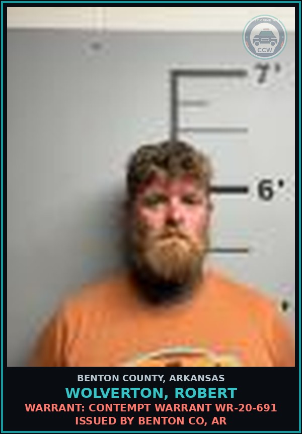 Booking mugshot of Wolverton, Robert in Benton County