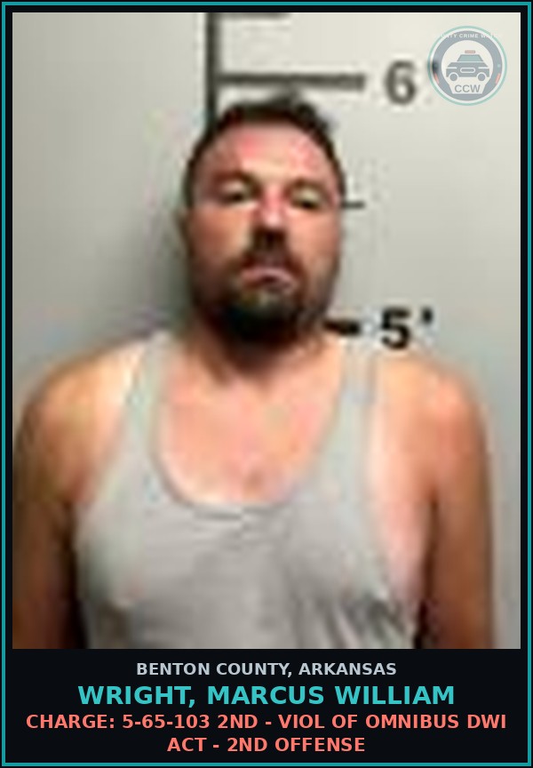 Booking mugshot of Wright, Marcus William in Benton County