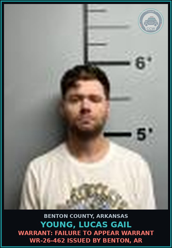 Booking mugshot of Young, Lucas Gail in Benton County