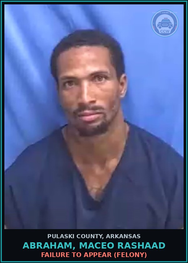 Booking mugshot of ABRAHAM, MACEO RASHAAD in Pulaski County