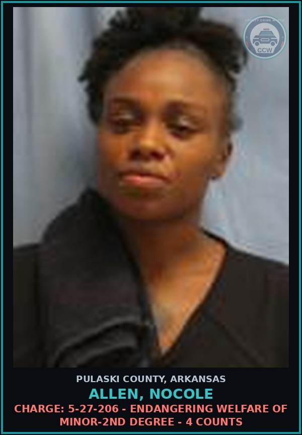 Booking mugshot of Allen, Nocole in Pulaski County