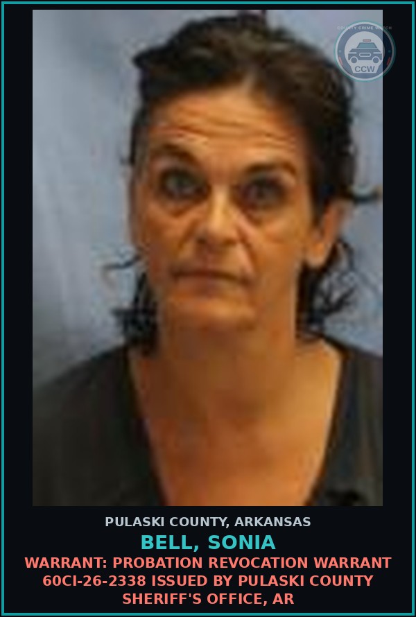 Booking mugshot of Bell, Sonia in Pulaski County