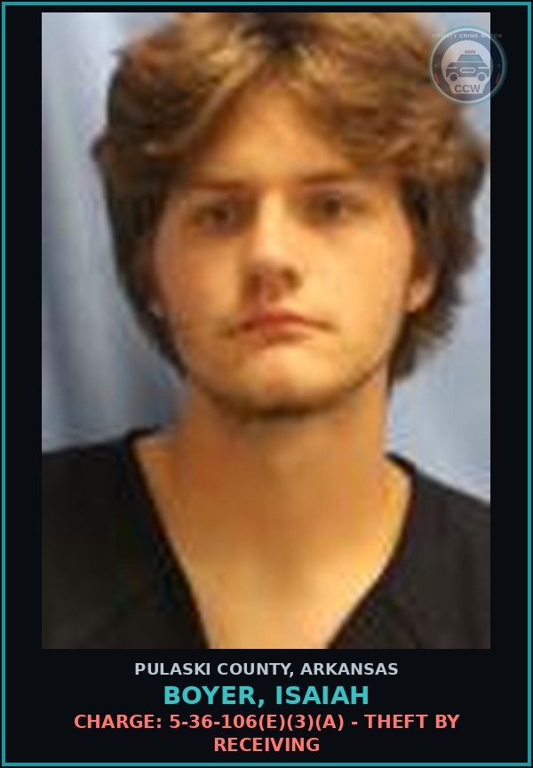 Booking mugshot of Boyer, Isaiah in Pulaski County