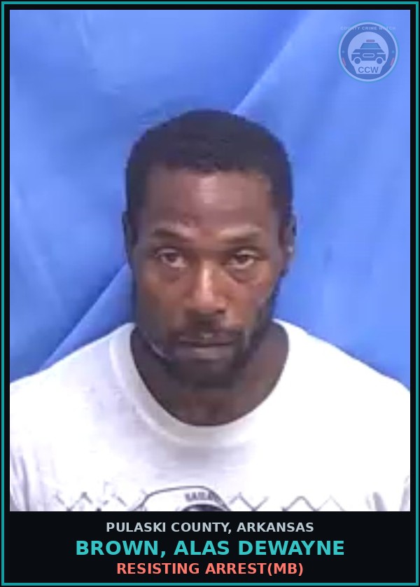 Booking mugshot of BROWN, ALAS DEWAYNE in Pulaski County
