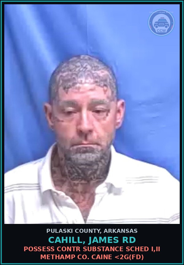 Booking mugshot of CAHILL, JAMES RD in Pulaski County