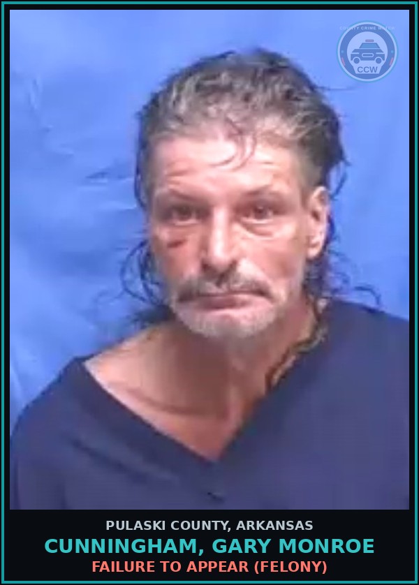 Booking mugshot of CUNNINGHAM, GARY MONROE in Pulaski County