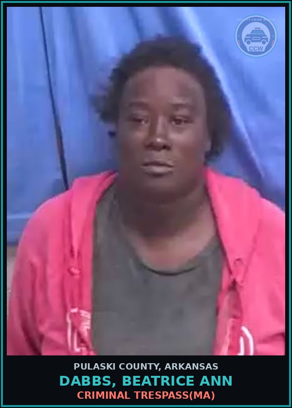 Booking mugshot of DABBS, BEATRICE ANN in Pulaski County