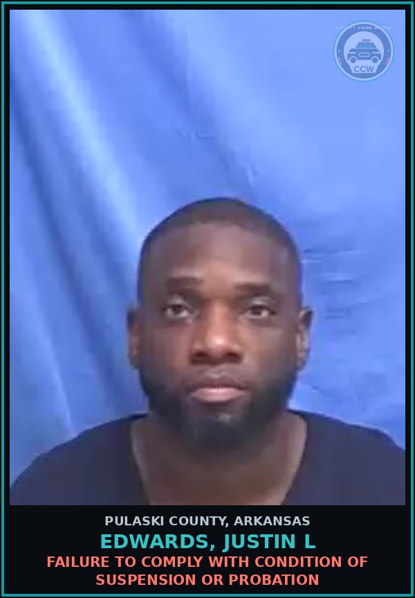 Booking mugshot of EDWARDS, JUSTIN L in Pulaski County