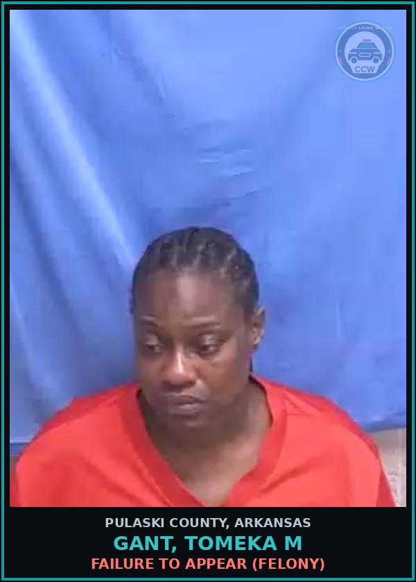 Booking mugshot of GANT, TOMEKA M in Pulaski County