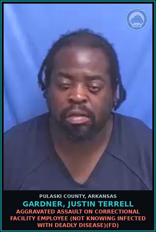 Booking mugshot of GARDNER, JUSTIN TERRELL in Pulaski County