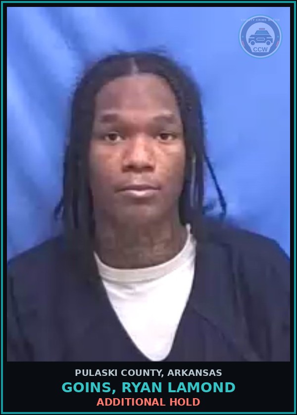 Booking mugshot of GOINS, RYAN LAMOND in Pulaski County