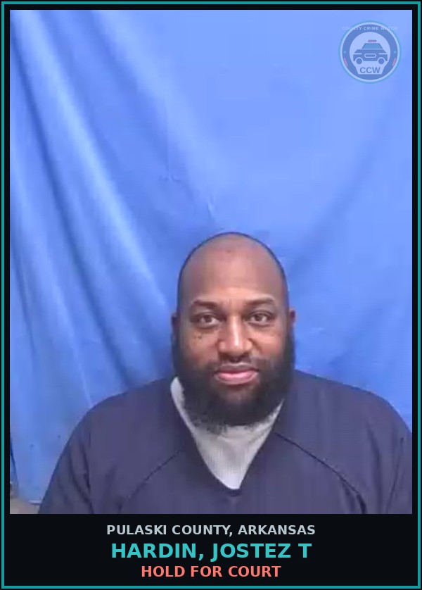 Booking mugshot of HARDIN, JOSTEZ T in Pulaski County