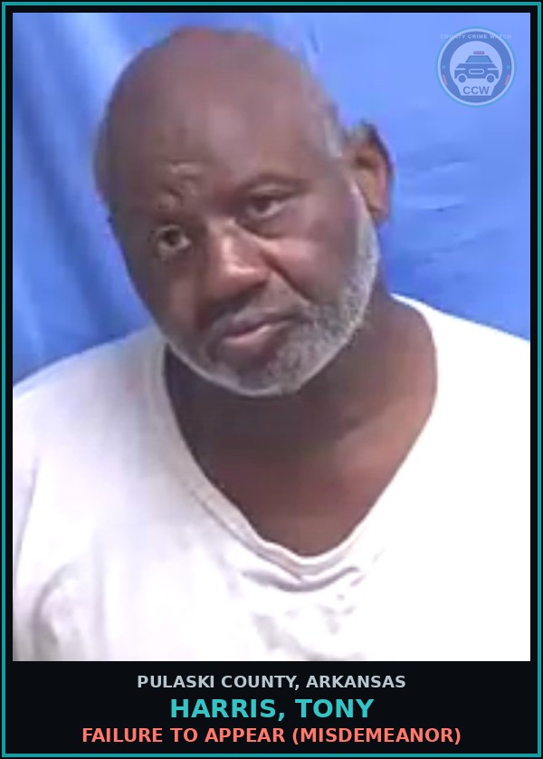 Booking mugshot of HARRIS, TONY in Pulaski County