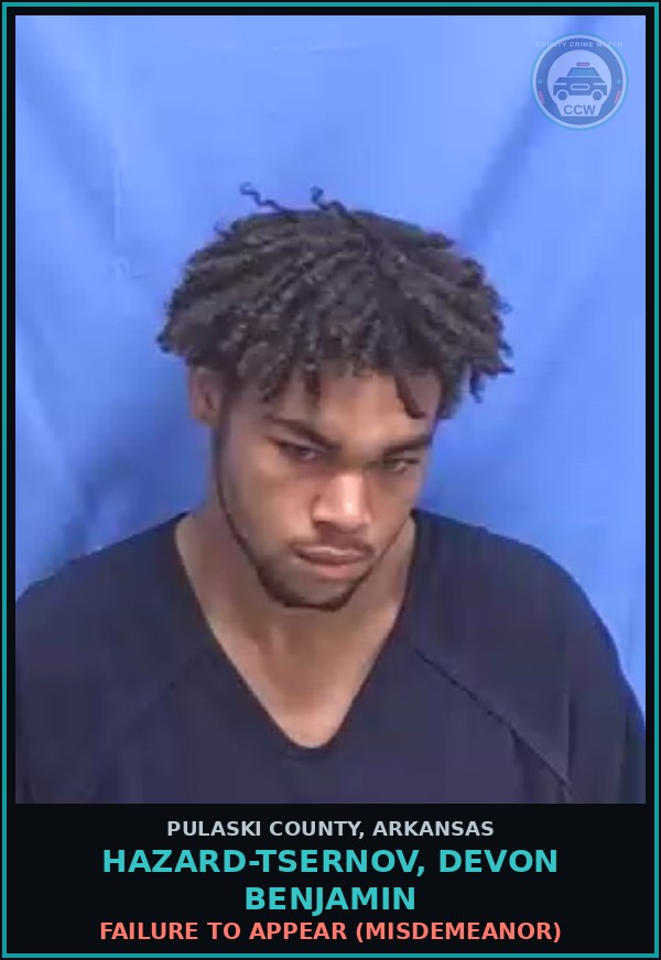 Booking mugshot of HAZARD-TSERNOV, DEVON BENJAMIN in Pulaski County