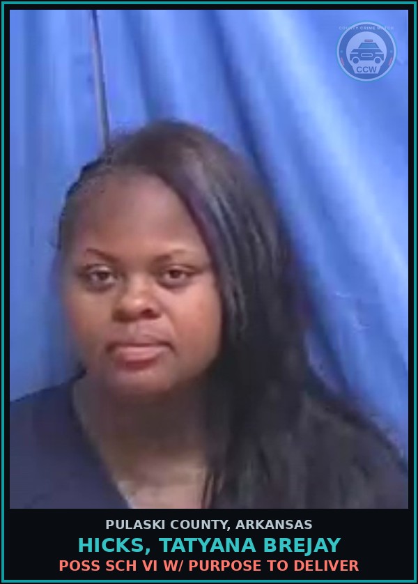 Booking mugshot of HICKS, TATYANA BREJAY in Pulaski County