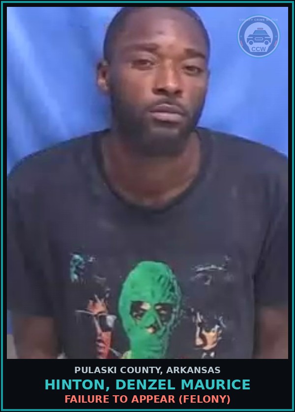 Booking mugshot of HINTON, DENZEL MAURICE in Pulaski County