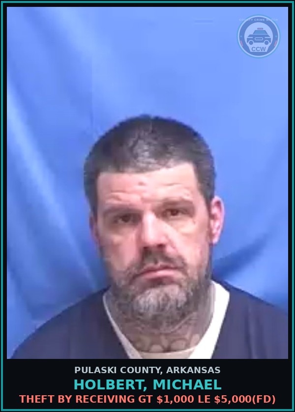Booking mugshot of HOLBERT, MICHAEL in Pulaski County