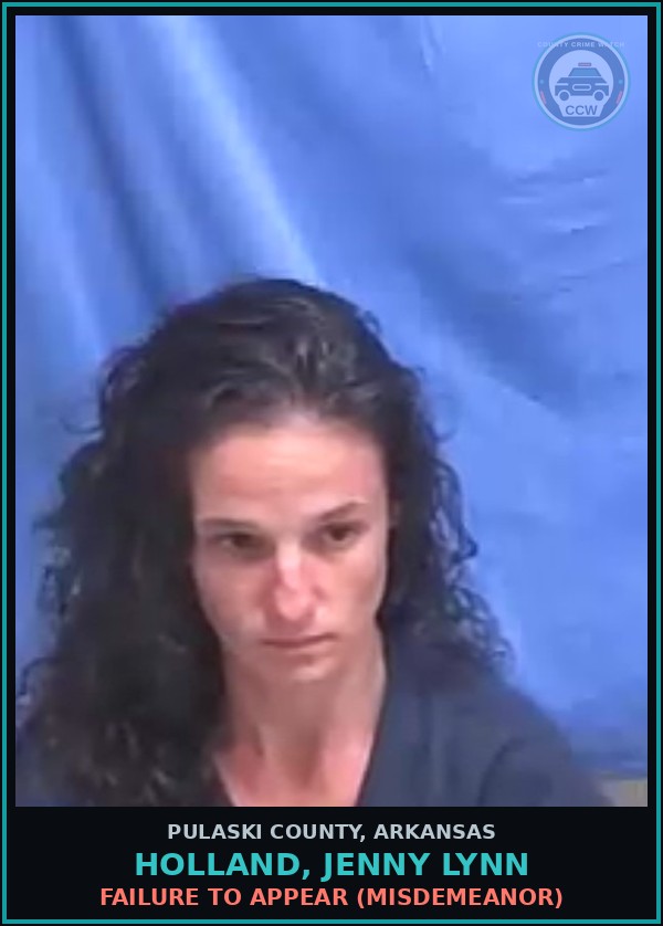 Booking mugshot of HOLLAND, JENNY LYNN in Pulaski County