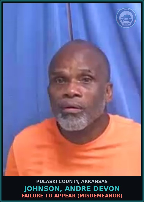 Booking mugshot of JOHNSON, ANDRE DEVON in Pulaski County