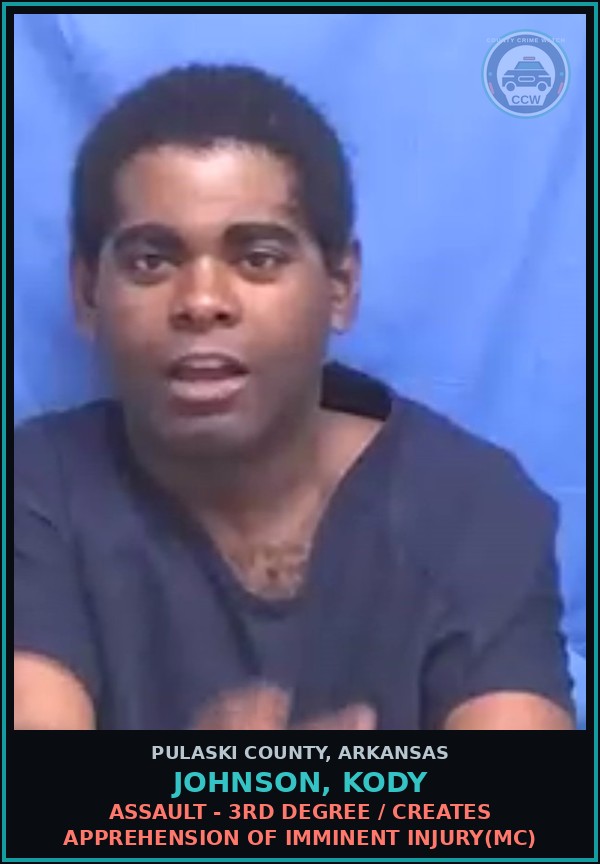 Booking mugshot of JOHNSON, KODY in Pulaski County