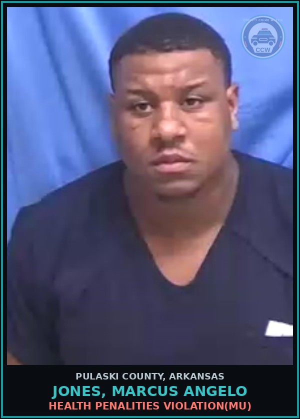 Booking mugshot of JONES, MARCUS ANGELO in Pulaski County