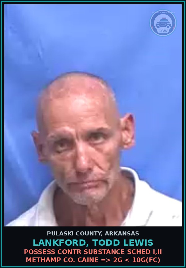 Booking mugshot of LANKFORD, TODD LEWIS in Pulaski County