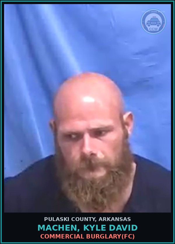 Booking mugshot of MACHEN, KYLE DAVID in Pulaski County