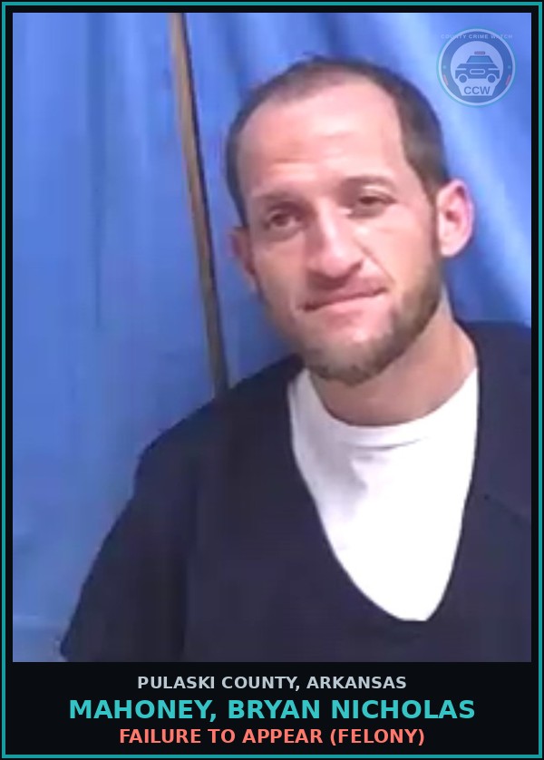 Booking mugshot of MAHONEY, BRYAN NICHOLAS in Pulaski County