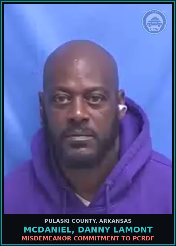 Booking mugshot of MCDANIEL, DANNY LAMONT in Pulaski County