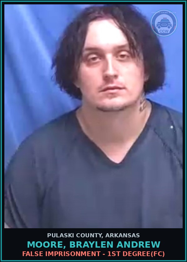 Booking mugshot of MOORE, BRAYLEN ANDREW in Pulaski County