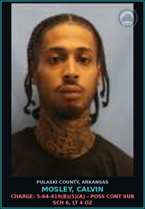 Booking mugshot of Mosley, Calvin in Pulaski County
