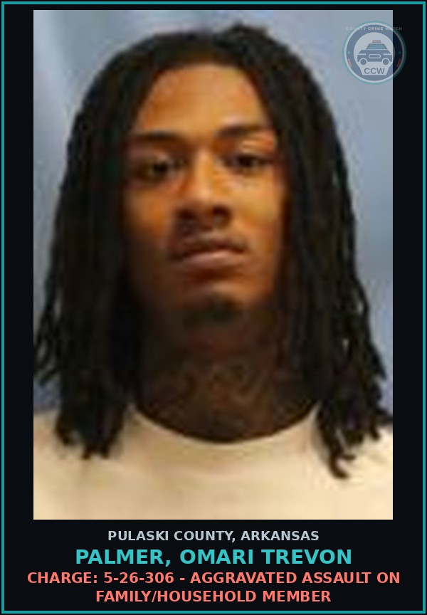 Booking mugshot of Palmer, Omari Trevon in Pulaski County