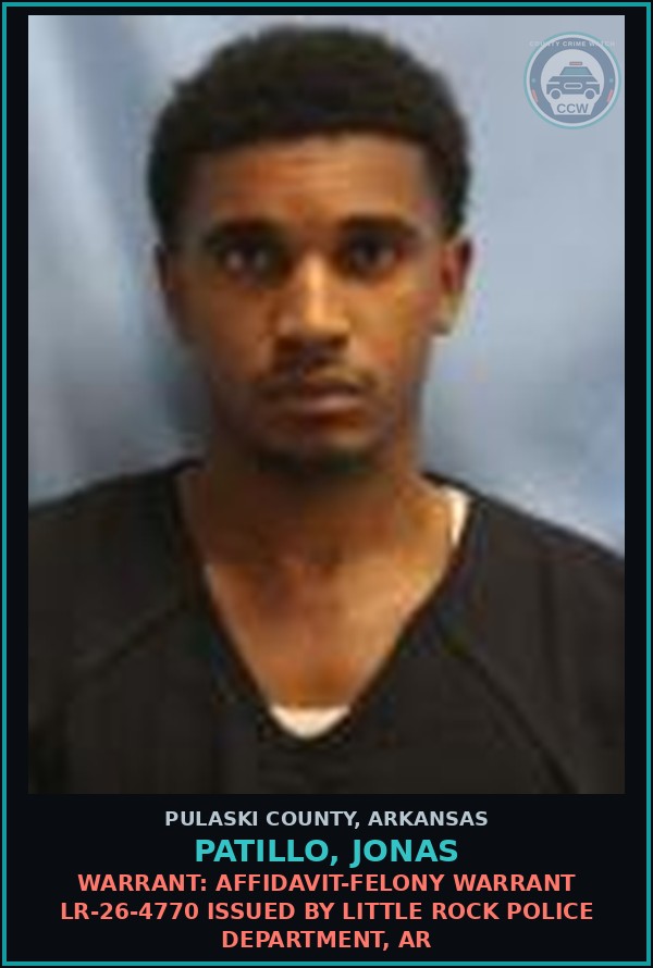 Booking mugshot of Patillo, Jonas in Pulaski County